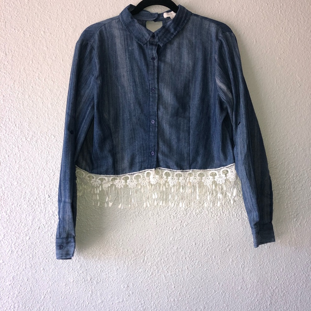 Umgee Long Sleeve Fringe Crop Top